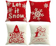 Jimmackey 4pc Buon Natale Cervi Federa Vita Cuscino Casa Divano Decor Santa Protezioni per Cuscini (A, 18x 18 (Circa 45 cm * 45 cm))