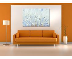 Perle di vetro bianco erba pittura astratta su tela, Immagini XXL completamente incorniciati con telai di grandi dimensioni cuneo. Stampa artistica su quadro a parete con cornice. Più economico di pittura o di un dipinto a olio,