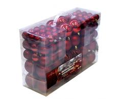 Set di 100 palle di Natale Ø3/4/6cm plastica rosso ornamento per l'albero di Natale decorazione di Natale decorazione per l'abete