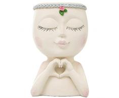 leryveo 2 PCS Vaso di Fiori Ragazza Carina | Vaso di Fiori Divertente per Piante grasse | Vaso da Fiori per Ragazza Vaso per fioriere per Piante grasse Vasi per Piante grasse in Resina Carina Vasi