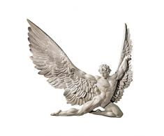 Design Toscano NG33636 Scultura da Parete di Icarus, Avorio, 4x28x28 cm