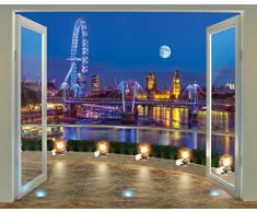 Walltastic Skyline di Londra Carta da Parati Murale, 12x6x5.25 cm