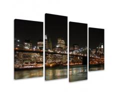 Visario Quadro su tela New York 130 x 80 cm 4 tele modello nr XXL 6008. I quadri sono montati su telai di vero legno. Stampa artistica intelaiata e pronta da appendere