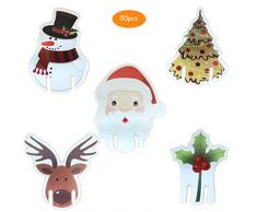Segnaposto natalizio con nome, in vetro, segnaposto, decorazione per Natale, 50 pezzi
