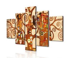 Quadro Moderno 5 pezzi in legno VOGUE 66X115 cm L Albero Della Vita