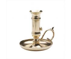 NKlaus Portacandele alto 11cm Portacandele scorrevole Ottone Oro lucido per candele Ø 2cm Candele da tavolo look classico moderno Candele a bastoncino Decorazione 2872