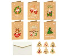 Cartoline di Natale ZHSIHAI Regalo Natale Cartoline 36 Biglietti di Natale con 36 Buste e 36 Adesivi Set Di Cartoline Di Natale Auguri Natalizio Carte Biglietti Auguri Natale Mini Biglietti di Natale