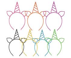 7 Pcs Cerchietto Unicorno, Cerchietto Capelli per Bambine, Bambini Hairband Arcobaleno, Cerchietto per Capelli Perfetta per Feste compleanno Natale Halloween Giochi di Ruolo Cosplay