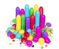 48 Pezzi Uova di Pasqua plastica, Uova di Pasqua Colorate in Plastica Riempibili, Pasqua Egg Caccia e Uova di Pasqua Decorazioni Ideali per la Caccia alluovo dei Bambini