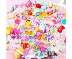 100pcs misti cute snack food Candy dolci fiore scrapbooking Kawaii resina Flatback cabochon decorazione a mano di fascino Pasqua making Supplies per scrapbooking fai da te Kit Craft Supplies, a