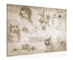 Quadro Leonardo Da Vinci Moderni Murale - Made In Germany - Schizzo Rinascimento Biege Corridoio 700415a