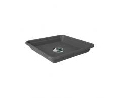 Elho - Sottovaso universale quadrato da 30 cm, per interni ed esterni, Ø 30 x H 4,4 cm, plastica, Antracite, 30 cm
