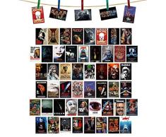 AHZFOX 50 pezzi classici film horror poster kit collage muro kit estetico foto collage film vintage fotografia muro home tears room del dormitorio decorazioni da parete camera da letto 4x 6…