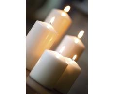 Ivyline S0042001037 - Candele a Cilindro, 50 x 80 mm, Confezione da 4, Colore Avorio
