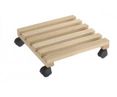 REPLOOD Carrello Quadrato Sottovaso in Legno con 4 Ruote per Fioriera Pedana 30 x 30 Cm