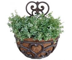Esschert Design - Portavaso da Parete, con Interno in Cocco, Dimensioni: Circa 29 x 16 x 37 cm