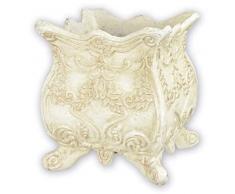 Casa Padrino vaso da fiori Art Nouveau bianco 20 x 20 x A. 21,2 cm - Elegante vaso per piante in ghisa - Accessori per la Decorazione di Giardini e Terrazze Barocco e Art Nouveau
