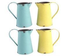 YARNOW 4 Pezzi Secchio Di Fiori Di Latta Piante Di Cactus Arredamento Antico Fioriera Zincata Shabby Vaso Antico Vasi Di Fiori Secchio Di Metallo Fioriera Pianta Di Ferro Secchio Fiore