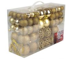 Christmas Gifts Valigia 100 Pezzi Palle di Natale Oro, Gold, 100x