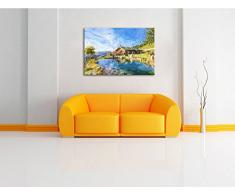 Pool vacanza oasi, pittura su tela, Immagini XXL completamente incorniciata con grandi cornici di cuneo, foto muro Stampa artistica con cornice, più economico di pittura o di un dipinto a olio, non un manifesto o un cartello, Leinwand Format:80x60 cm