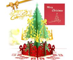 Biglietto Natalizio,Natale 3D Auguri Biglietto,biglietto pop up natale, Biglietti di Auguri 3D con Buste,Biglietto di Auguri pop-up 3D per Natale, Per Natale Regalo di anniversario
