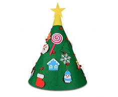 Ancllo Albero di Natale tridimensionale fai da te, albero di Natale in feltro con 18 decorazioni da appendere, regali di Natale per bambini decorazioni fai da te, gioco divertente
