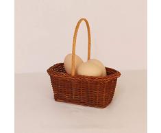 JUSTDOLIFE Mini cestino di Pasqua Mini cestino decorativo Mini cestino intrecciato con manico