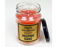 Roots Candle Helping Hand - Candela magica in vetro con istruzioni rituali dettagliate, aiuto in tutte le situazioni, Hoodoo, Voodoo, Conjure