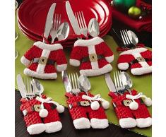 Hilai portaposate tuta 6pcs Babbo Natale Natale decorazione della tavola, segnaposto regalo