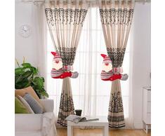 LIOOBO 2pcs Cravatte per Fibbie per Tende Natalizie Cravatte per Tende per Babbo Natale Chiusure per Fibbie Decorazioni per finestre Natalizie Toppers Bottiglia di Vino di Natale