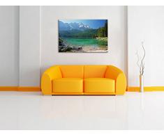 Paesaggio Paesaggio Piante Alberi sole Lake Forest su tela, Immagini XXL completamente incorniciati con telai di grandi dimensioni cuneo. Stampa artistica su quadro a parete con cornice. Più economico di pittura o di un dipinto