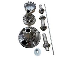 Candeliere chiesa portacandela 63cm alu stile antico argento