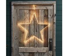 Lights4fun Decorazione di Natale Grande Stella Luminosa per Sospensione di 58cm con 176 LED Bianchi Caldi per Arredo Esterni