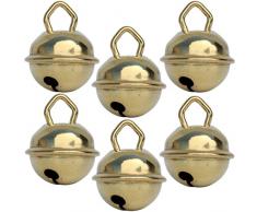 Campanellini dorati (6x 15 mm oro) Campanelle colorati musicali metallo 16 colori : giganti 35mm grandi 25mm piccoli 15mm, Fai da te decorazioni natale matrimonio giochi Montessori gatto cani