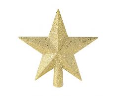 Oro Topper per Albero di Natale,Albero di Natale Glitter Stella Topper Albero di Natale Illuminato Stella Puntale Stella Albero di Natale Punta Albero di Natale Argento per Decorazioni Natalizie