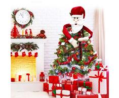 TANCUDER Babbo Natale Puntale Albero di Natale Albero di Natale Topper Treetops Decorazione di Albero di Natale Tradizionale Top Albero di Natale per Decorazioni per Casa Feste di Natale