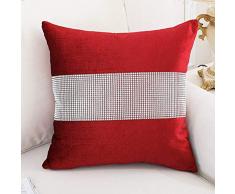 HeMiaor Set di 2 federe Rosse per la Decorazione di divani di Natale Federa di Lusso 18 Pollici 18x18 cm