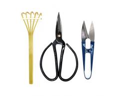 Kebinfen® Bonsai Forbici Kit - Potatura Forbici di Bonsai, Precisione Forbici di Bonsai, Rake di bambù - Set di 3