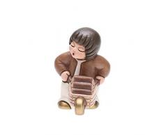 THUN® - Bambino con Carriola - Versione Bianca - Statuine Presepe Classico - Ceramica - I Classici