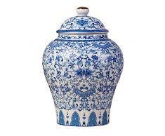 F Fityle Vaso Ceramica, Vasi per Piante, Decorazione Cinese, Vaso di in Ceramica Antico Composizione Floreale con Coperchio Vaso di Fiori Vaso da Tempio Vaso per Soggiorno Centrotavola, Stile D