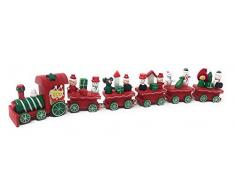 Vetrineinrete® Trenino Natalizio in Legno con Locomotiva Treno con 5 vagoni 32cm Decorazioni Natalizie Giochi per Bambini Idea Regalo Natale 6167