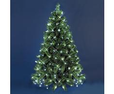 XMASKING Mantello di luci per Albero di Natale 3,8 x h. 2 m, 195 LED Bianco Freddo, Cavo Verde, Decorazione Albero, luci per Albero