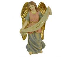 Milo srl Angelo PRESEPE Natale Pupazzo Statuetta H 15 CM Punta Pelliccia Bianco Decorazione Natalizia