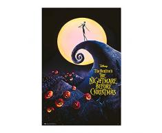 Grupo Erik: Poster The Nightmare Before Christmas | Poster da parete Tim Burton, 61x91,5cm, carta lucida | Poster da muro, incorniciabile | Poster film, Poster The Nightmare Before Christmas