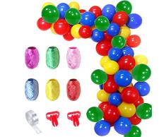 CHMMY 100 Pezzi Palloncini Verde Blu Giallo Rosso, Palloncini Supereroi Avengers, Palloncini Ghirlanda Arco per Decorazioni Tema Feste con Decorazione Striscia Kit Palloncino