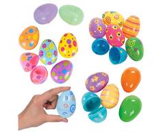 12PCS uova di Pasqua colorate dipinte di Pasqua di plastica uova di pasqua sveglio Sorpresa Giocattoli uova regalo di Pasqua per i bambini del rifornimento del partito Giocattoli e giochi