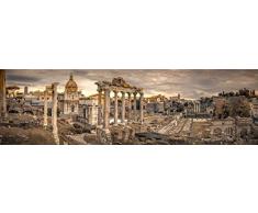 STAMPA-SU-TELA-INCORNICIATA-Frank-Assaf-Cm_60_X_213-Le-rovine-del-Foro-Romano,-Roma,-Italia-Antica-civiltà-Antico-Architettura-Edifici-rotti-Paesaggio-urbano-Struttura-edile-Monumento-Vecchi