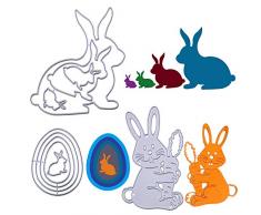 VINFUTUR Fustelle Stencil Cutting Dies Pasqua per Merletto di Busta Cartolina dAuguri Inviti Fai da Te Scrapbooking Goffratura Carta