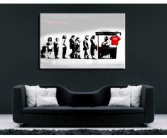 'Kunstdruck24-net - 100 x 70 cm K. Poster. Tela già su telaio. Pop Art dipinto stampe artistiche da parete, immagini, immagini per decorazione - decorazione/Top 100 "Banksy Modern immagini
