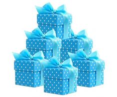 50 scatole regalo (Bleu) per matrimonio, battesimo, nascita